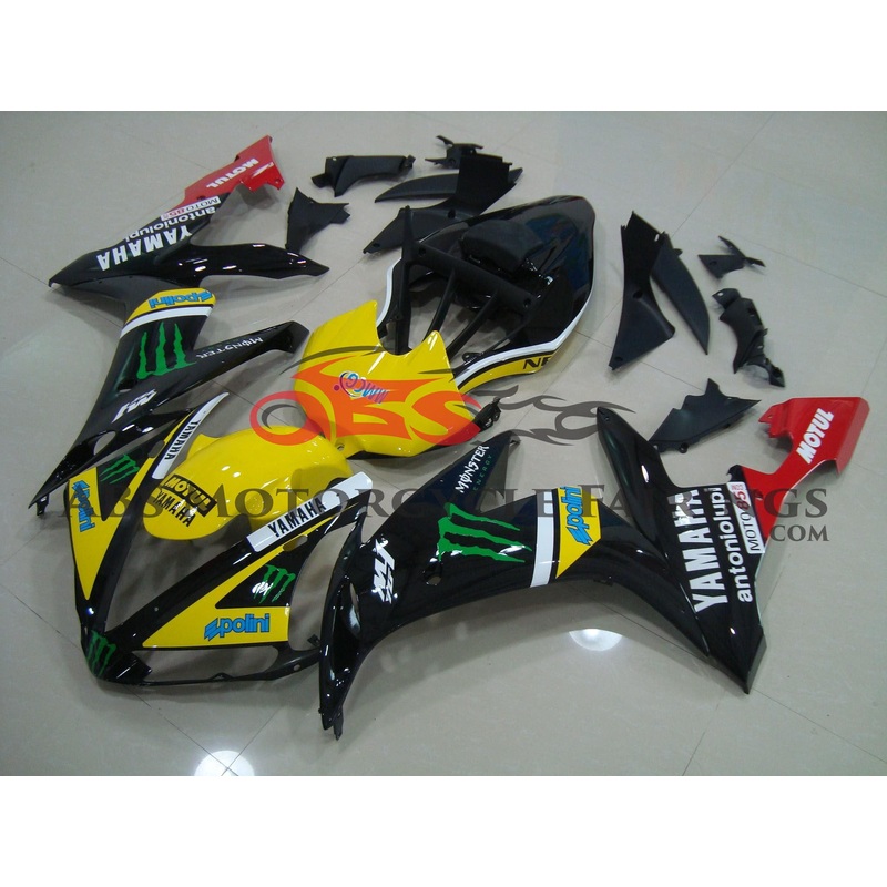 Monster Yellow & Black 2004-2006 Yamaha YZF-R1 Monster Yellow & Black Clear (Injection Mold) Select Bolt Kit
