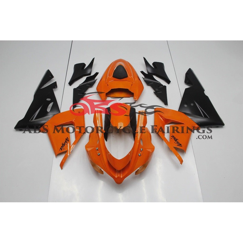 Orange & Matte Black 2004-2005 Kawasaki ZX-10R Orange & Matte Black Clear (Injection Mold) Select Bolt Kit