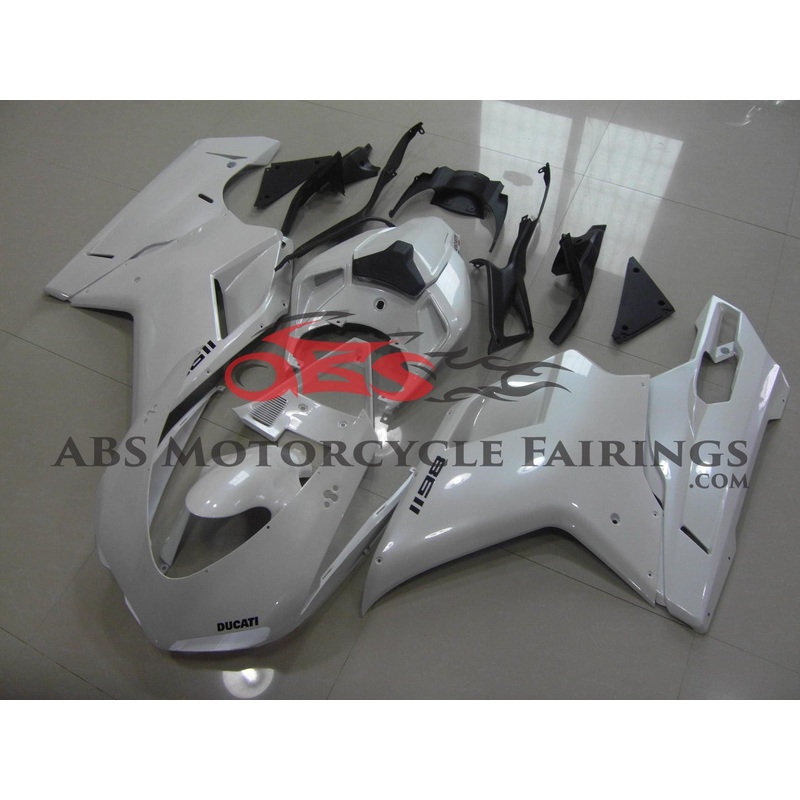 Pearl White & Black 2007-2012 DUCATI 848 Pearl White & Black 1198 Clear (Injection Mold) Select Bolt Kit