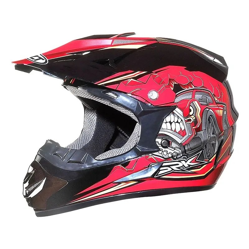Red & Black Cartoon Dirt Bike Motorcycle Helmet Small (S)= 50-53 CM’s