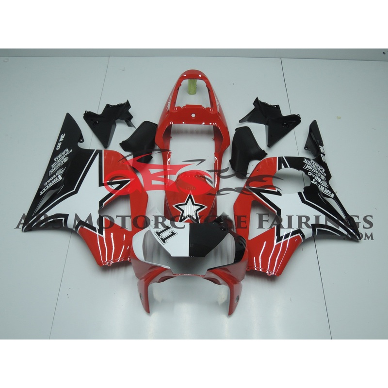 Red & Black with Star 2002-2003 Honda CBR900RR 954 Red & Black with Star Clear (Injection Mold) Select Bolt Kit