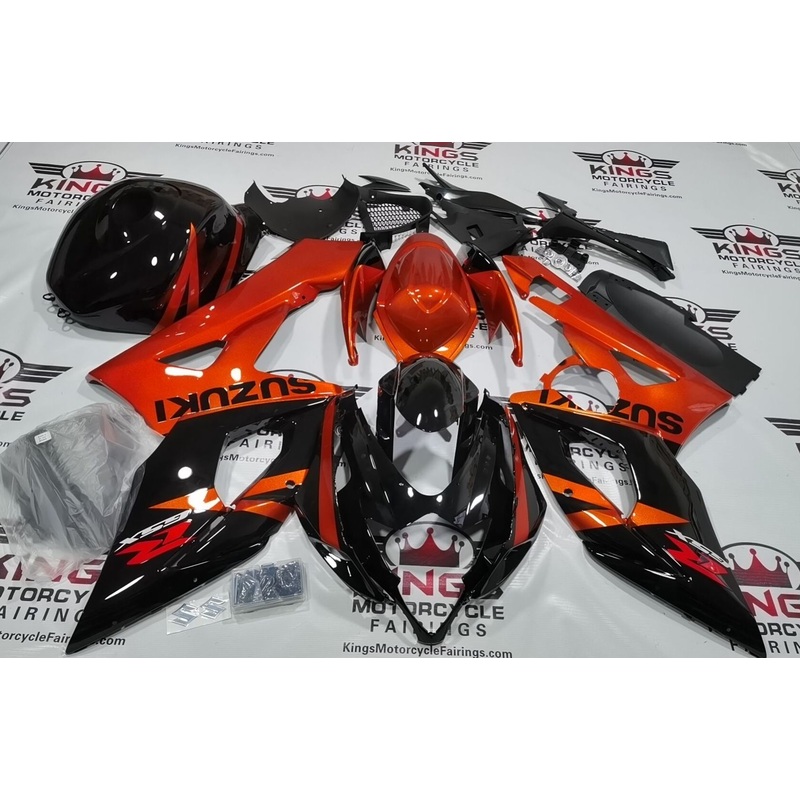 Suzuki GSXR1000 (2005-2006) Black & Candy Orange Fairings No Seat Cowl No Bolt Kit No Tank