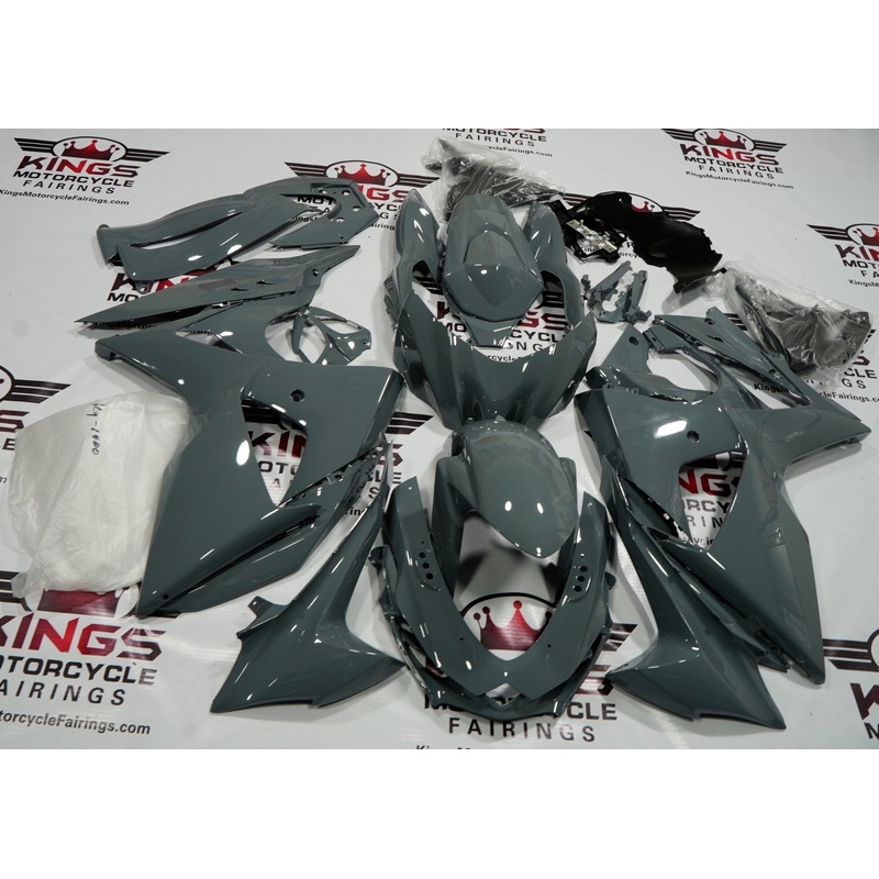 Suzuki GSXR1000 (2009-2016) Dark Nardo Gray Fairings Clear Windscreen: Free No Seat Cowl No Bolt Kit