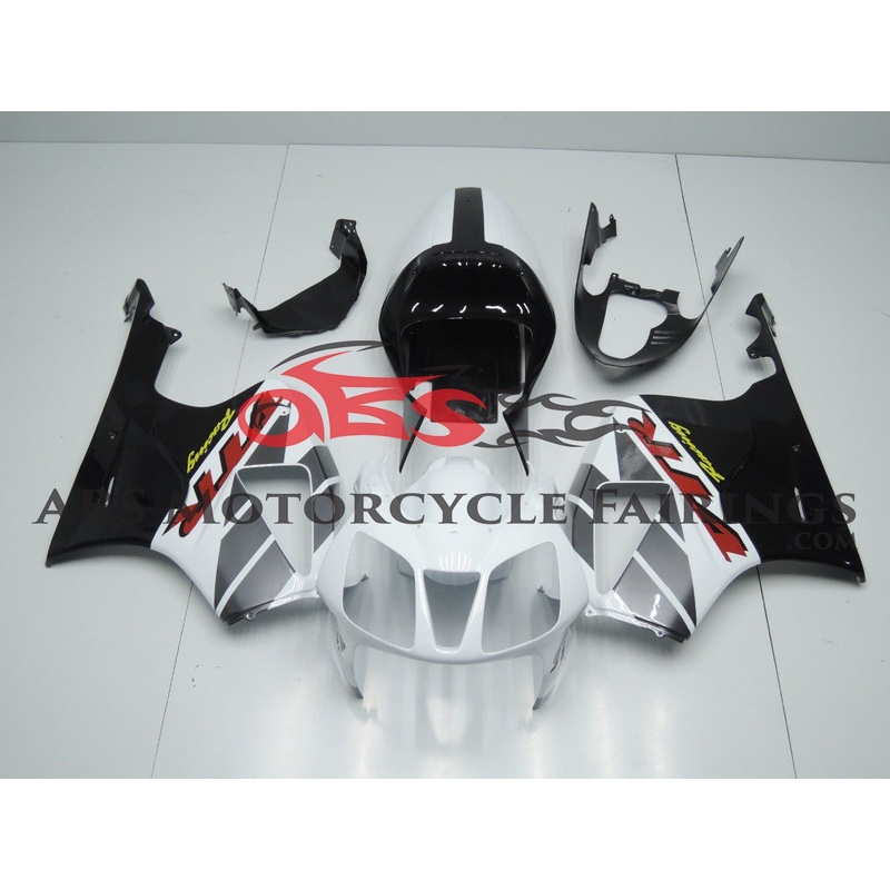 White & Black 2000-2003 Honda VTR1000SP1 New Castrol with Tail Clear (Injection Mold) Select Bolt Kit