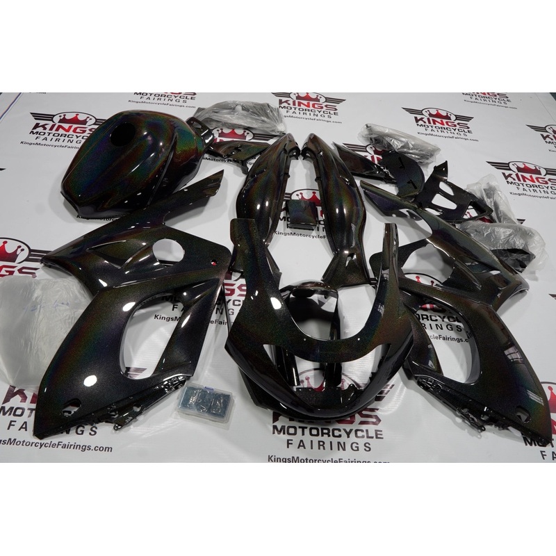 YAMAHA YZF600R (1998-2007) Holographic Rainbow Glitter Fairings Clear Windscreen: Free No Bolt Kit No Tank Cover