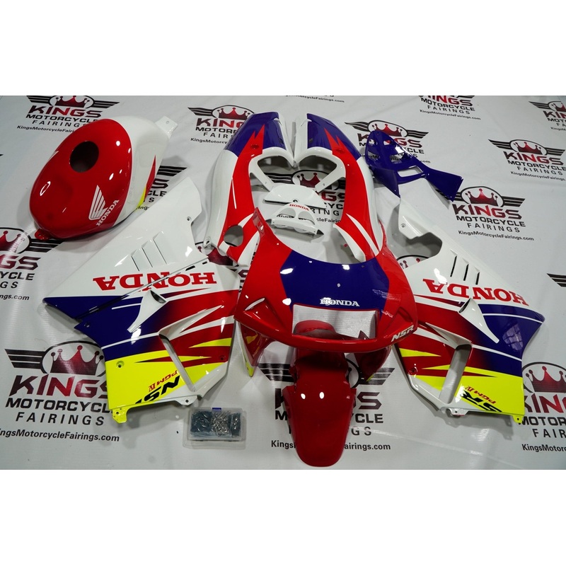 1997 Honda NSR 250R SE Red, White Fairings Rothmans HRC Clear (Injection Mold) Select Bolt Kit