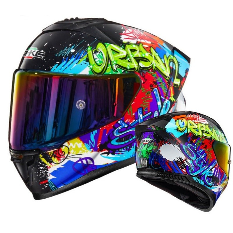 Black Graffiti Motorcycle Helmet Small (S)= 55-56 CM’s Blue