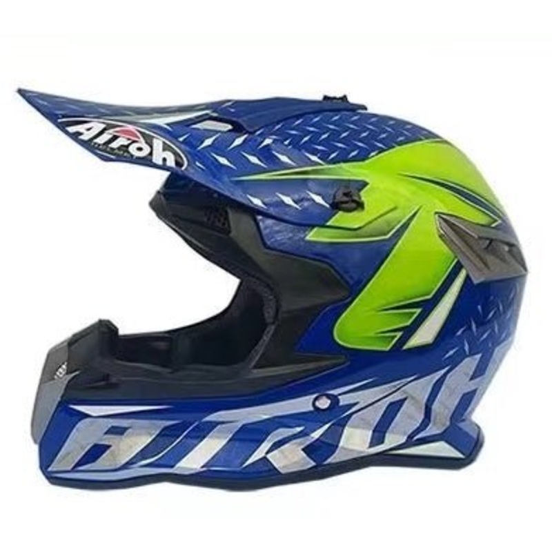 Blue, Green & Gray Dirt Bike Motorcycle Helmet Small (S)= 54-55 CM’s