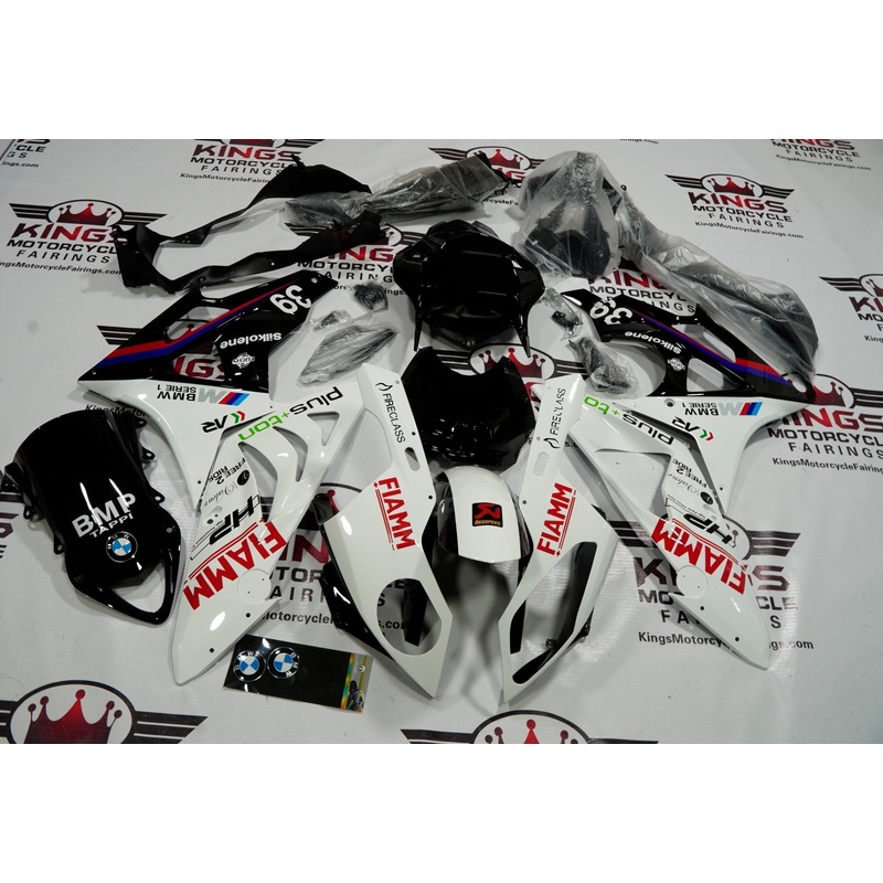 BMW S1000RR (2009-2014) White, Black & Red Fiamm Fairings No Seat Cowl No Bolt Kit No Tank