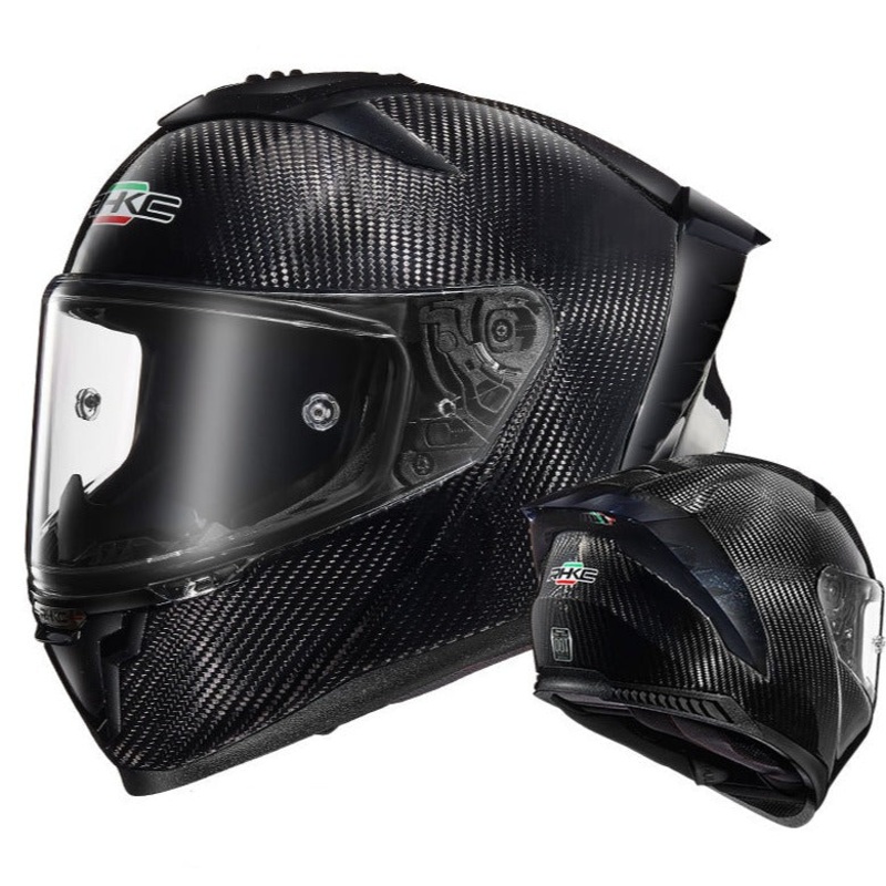 Carbon Fiber 3k RHKC Motorcycle Helmet Small (S)= 55-56 CM’s Clear