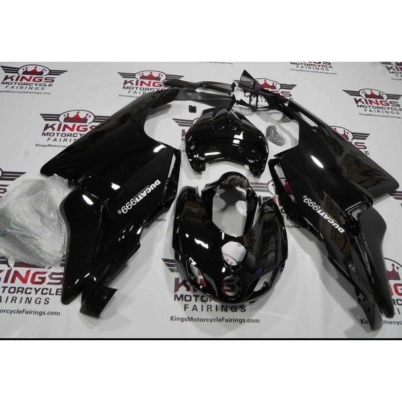Ducati 999 (2005-2006) Black Fairings Clear Windscreen: Free No Seat Cowl No Bolt Kit