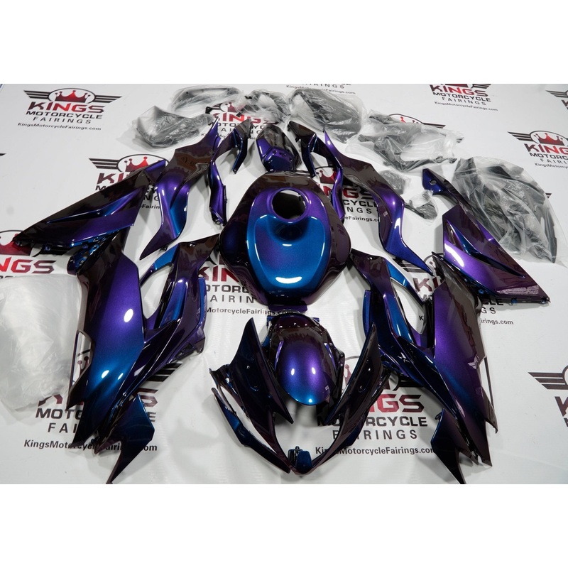 Fairing kit for a Kawasaki Ninja ZX6R 636 (2019-2023) Blue & Purple Chameleon No Seat Cowl No Bolt Kit No Tank