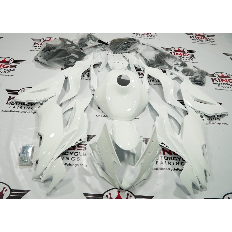 Fairing kit for a Kawasaki Ninja ZX6R 636 (2019-2023) White No Seat Cowl No Bolt Kit No Tank