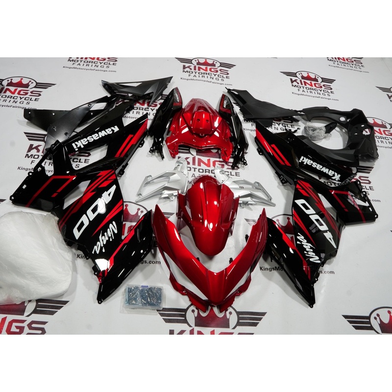 Fairings for Kawasaki Ninja 400 (2018-2023) Red, Black, White No Tank No Seat Cowl No Bolt Kit