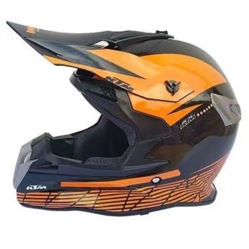 Gloss Orange & Gloss Black Dirt Bike Motorcycle Helmet Small (S)= 54-55 CM’s