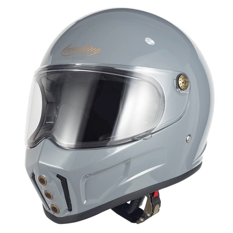 Gray Iron King Motorcycle Helmet Small (S)= 53-54 CM’s Clear Visor