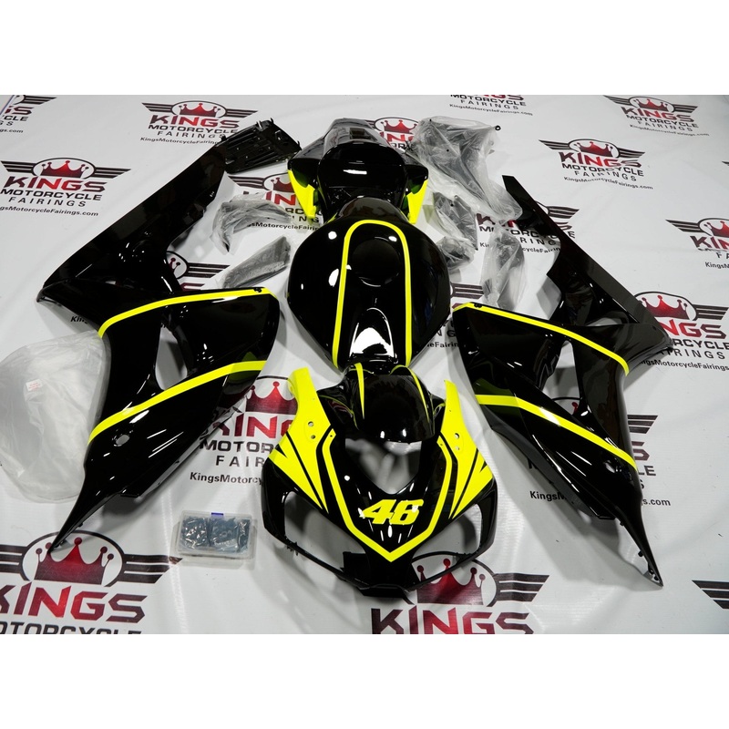 Honda CBR1000RR (2006-2007) Black & Neon Yellow 46 Fairings No Seat Cowl No Bolt Kit No Tank