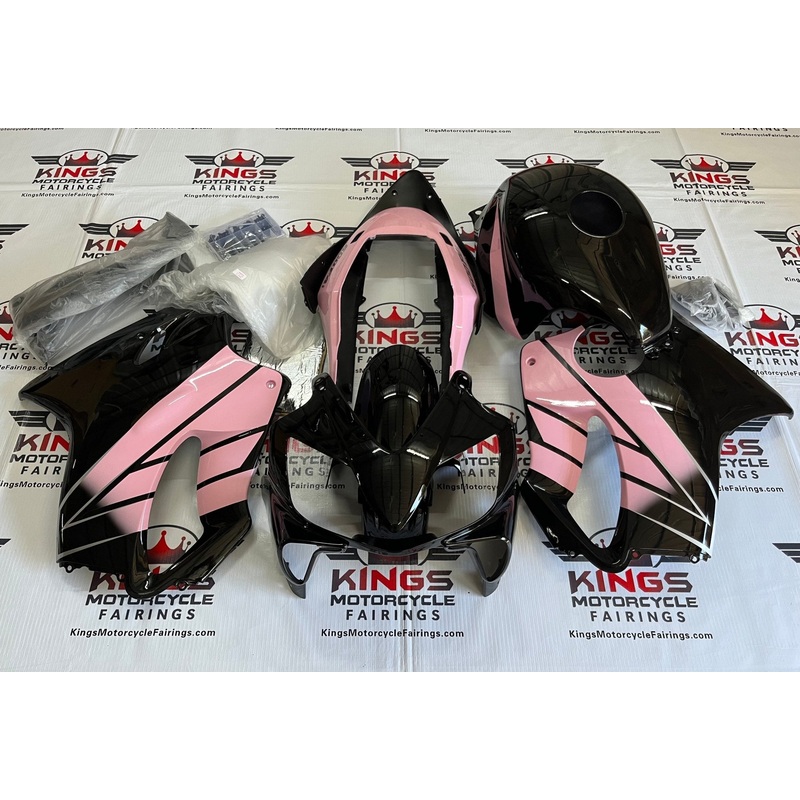 Honda CBR600F4i (2004-2007) Black, Pink Fairings Clear Windscreen: Free No Bolt Kit No Tank