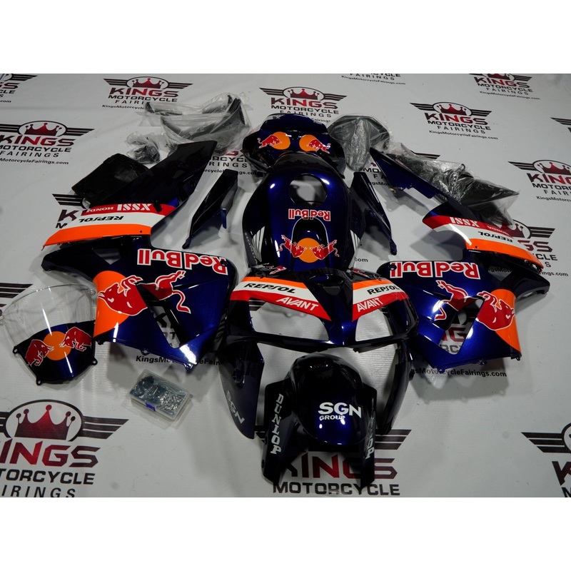 Honda CBR600RR (2005-2006) Dark Blue & Orange RedBull Fairings No Seat Cowl No Bolt Kit No Tank