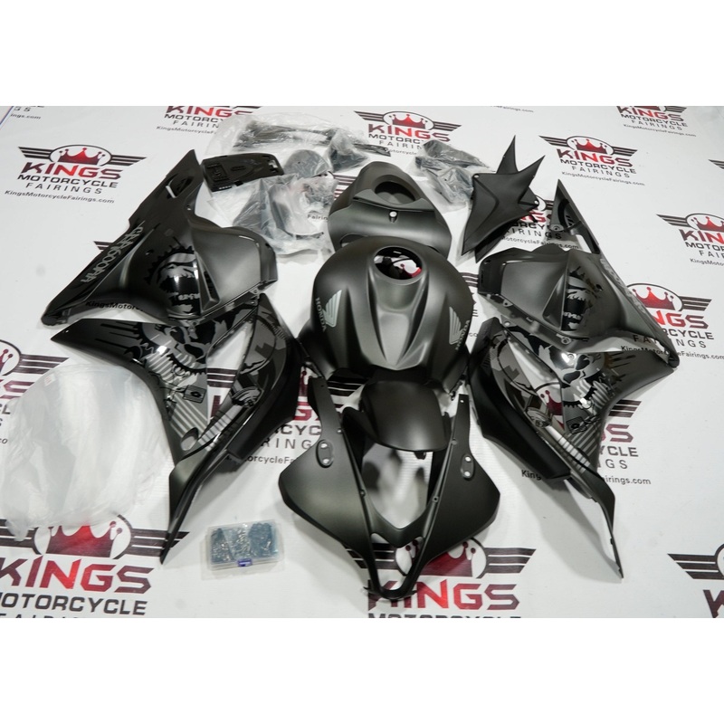 Honda CBR600RR (2009-2012) Matte Black Gears & Skull Fairings No Seat Cowl No Bolt Kit No Tank