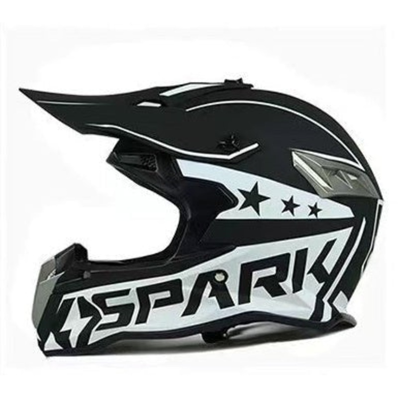 Matte Black & Matte White Dirt Bike Motorcycle Helmet Small (S)= 54-55 CM’s