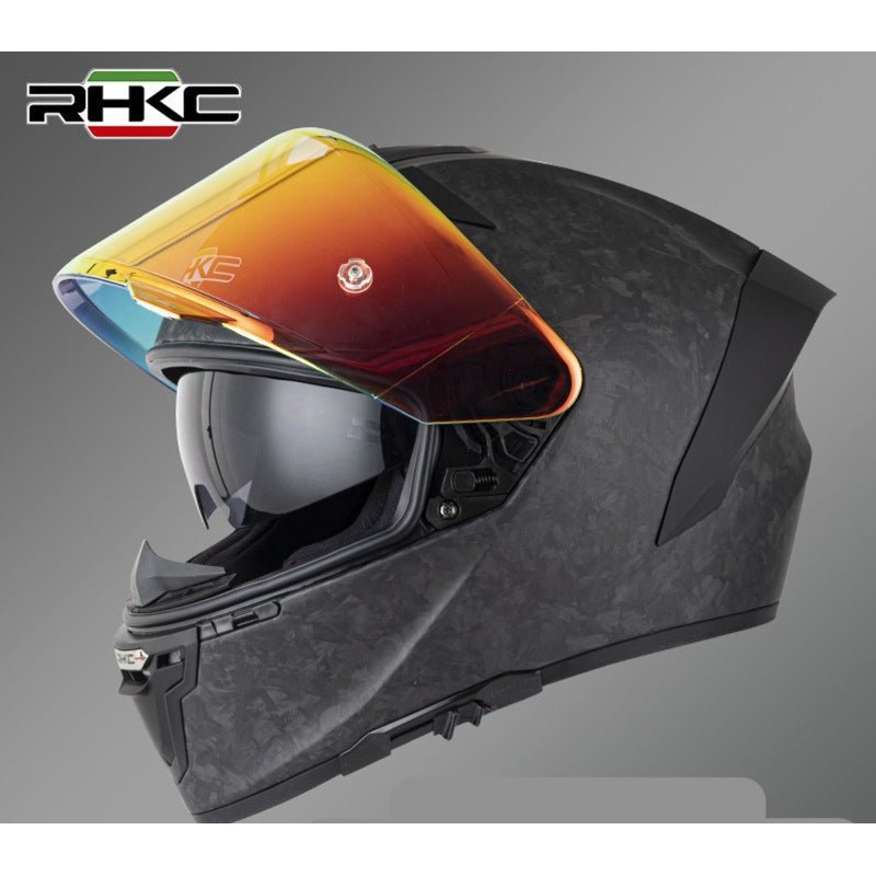 Matte Forged Carbon Fiber RHKC Motorcycle Helmet Small (S)= 53-54 CM’s