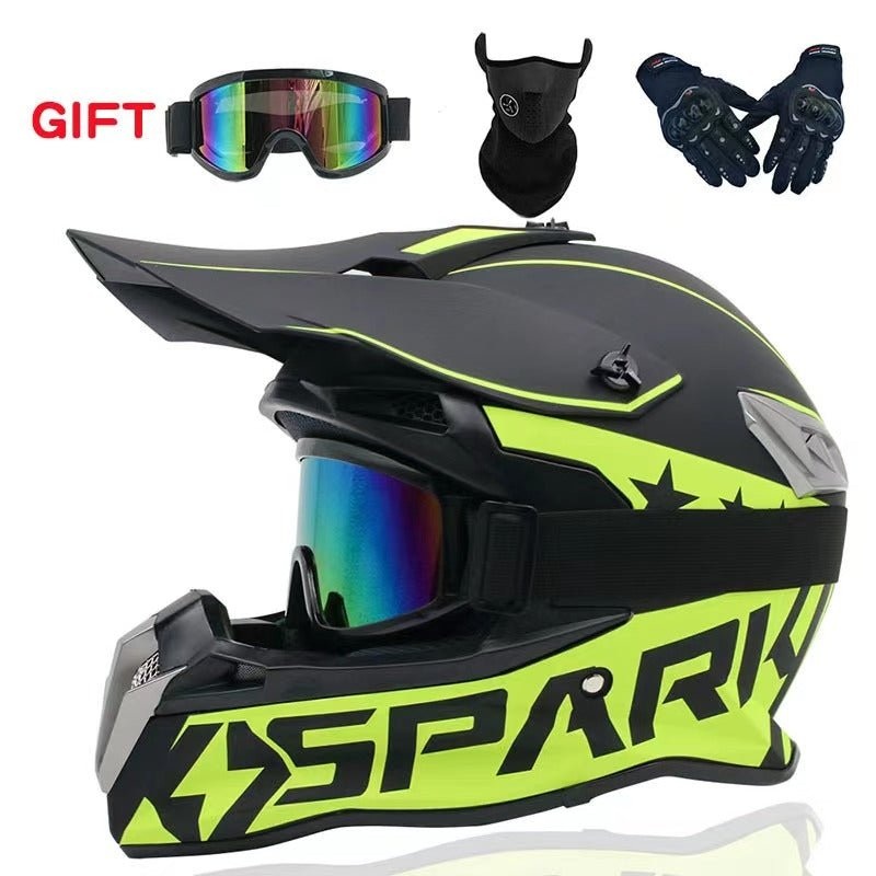 Motocross Helmet – Matte Black & Neon Yellow Small (S)= 54-55 CM’s