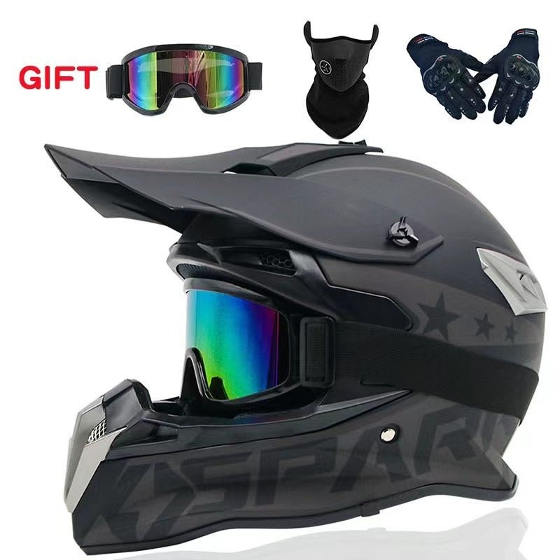 Motocross Helmet – Matte Black Stars & Stripes Small (S)= 54-54 CM’s