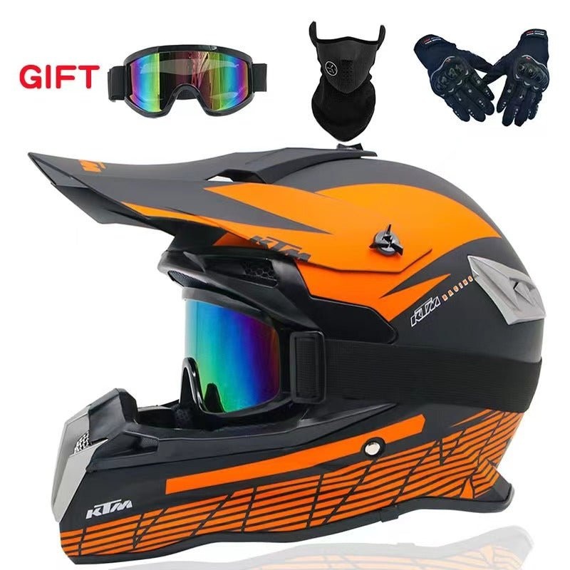 Motocross Helmet – Matte Orange & Matte Black Small (S)= 54-55 CM’s