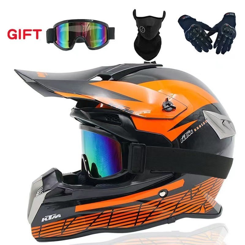 Motocross Helmet – Orange & Black Small (S)= 54-55 CM’s