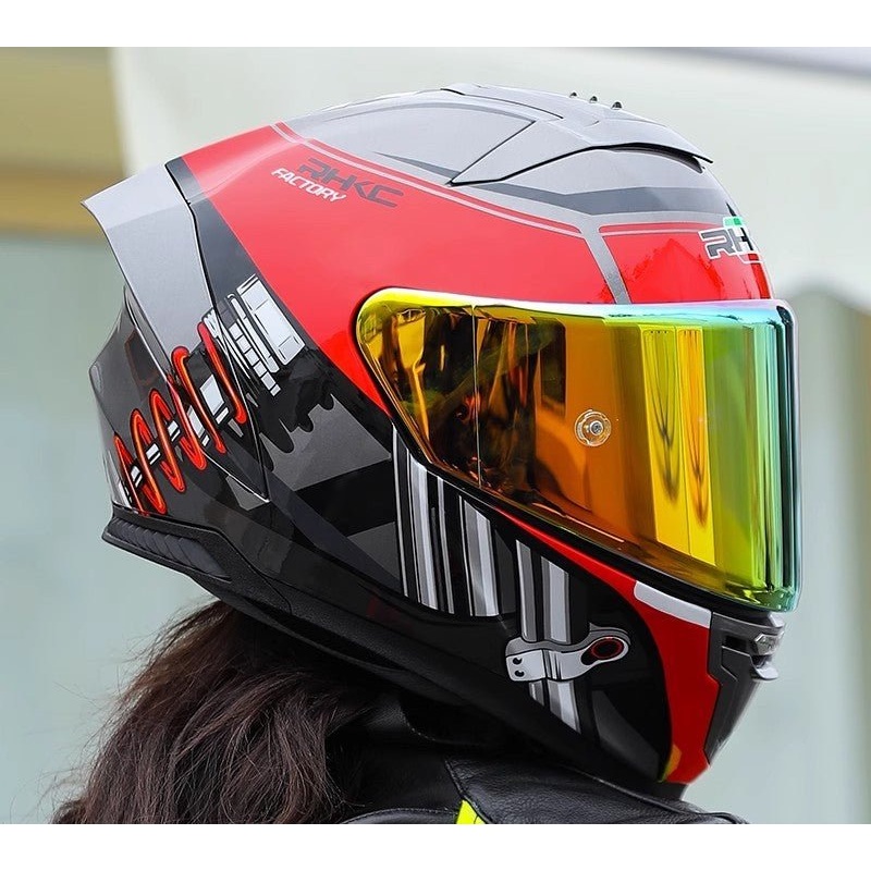 Red & Gray Shocks Motorcycle Helmet Small (S)= 55-56 CM’s Orange