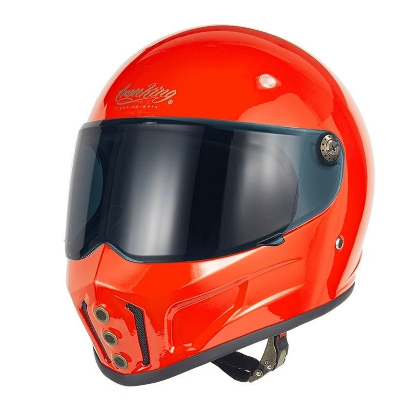 Red Iron King Motorcycle Helmet with Black Visor Small (S)= 53-54 CM’s Clear Visor