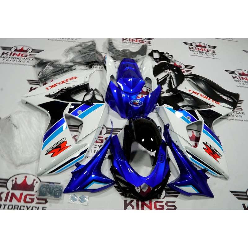 Suzuki GSX-R1000 (2009-2016) Blue, White, Red Fairings Clear Windscreen: Free No Seat Cowl No Bolt Kit