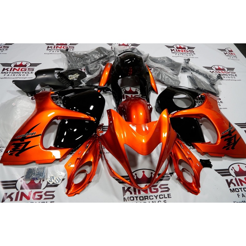 Suzuki GSX1300R Hayabusa (2008-2020) All Orange, Black Fairings No Seat Cowl No Bolt Kit No Tank