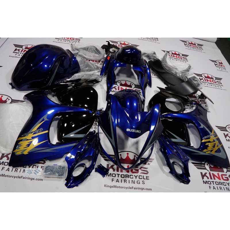 Suzuki GSX1300R Hayabusa (2008-2020) Navy Blue, Black, Blue & Gold Fairings No Seat Cowl No Bolt Kit No Tank