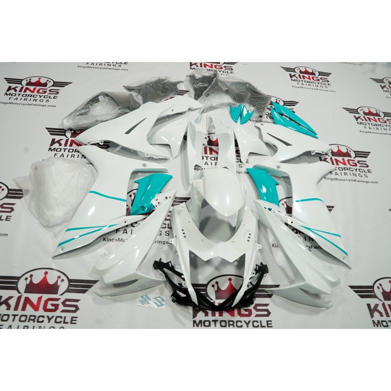 Suzuki GSXR600 (2011-2023) White, Mint Green Fairings No Seat Cowl No Bolt Kit No Tank