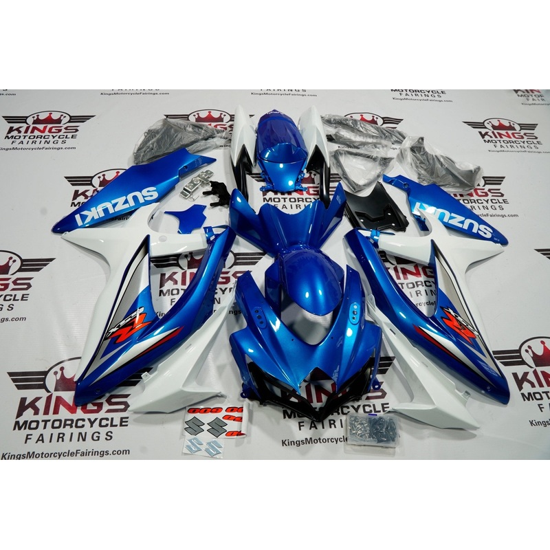 Suzuki GSXR750 (2008-2010) Blue, White, Red & Gray Fairings No Seat Cowl No Bolt Kit No Tank