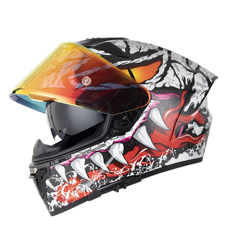 White Dragon RHKC Motorcycle Helmet Small (S)= 53-54 CM’s