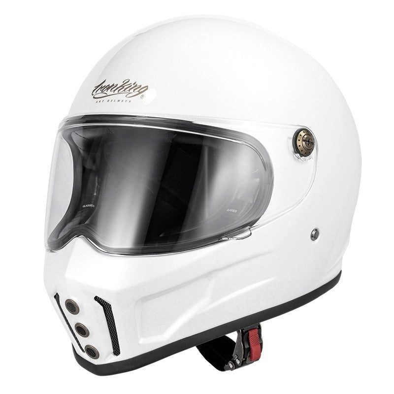 White Iron King Motorcycle Helmet Small (S)= 53-54 CM’s Clear Visor