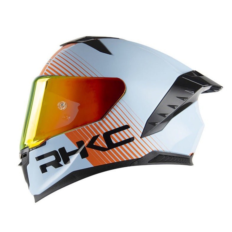 White, Orange & Black Motorcycle Helmet Small (S)= 55-56 CM’s Orange