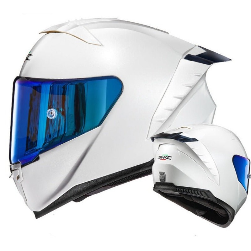 White Satin Motorcycle Helmet Small (S)= 55-56 CM’s Blue