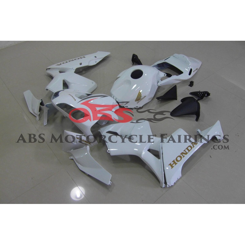 White with Gold Decals 2003-2004 Honda CBR600RR White with Gold Decals Clear (Injection Mold) Select Bolt Kit