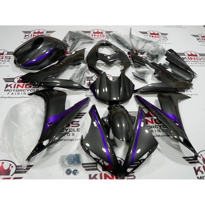 Yamaha YZF-R1 (2004-2006) Faux Carbon Fiber & Purple Fairings No Seat Cowl No Bolt Kit No Tank