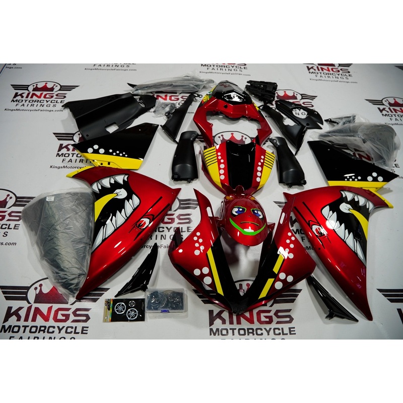 Yamaha YZF-R1 (2009-2011) Candy Red, Black, Yellow & White Shark Fairings No Seat Cowl No Bolt Kit No Tank