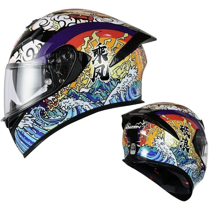 Asian Waves Ryzen Motorcycle Helmet Small (S)= 52-53 CM’s Black