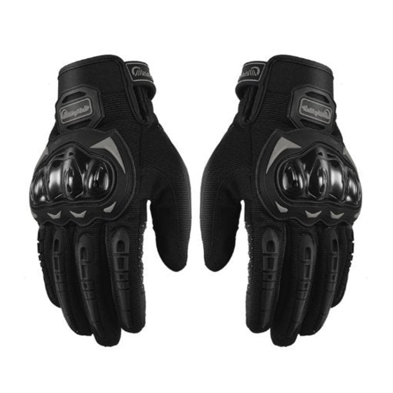 Black RT Motorcycle Gloves M: 7-8 cm Black