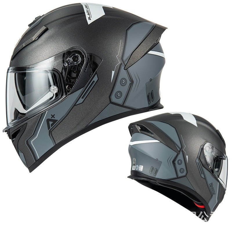 Black Satin & Matte Gray Ryzen Motorcycle Helmet Small (S)= 52-53 CM’s Black