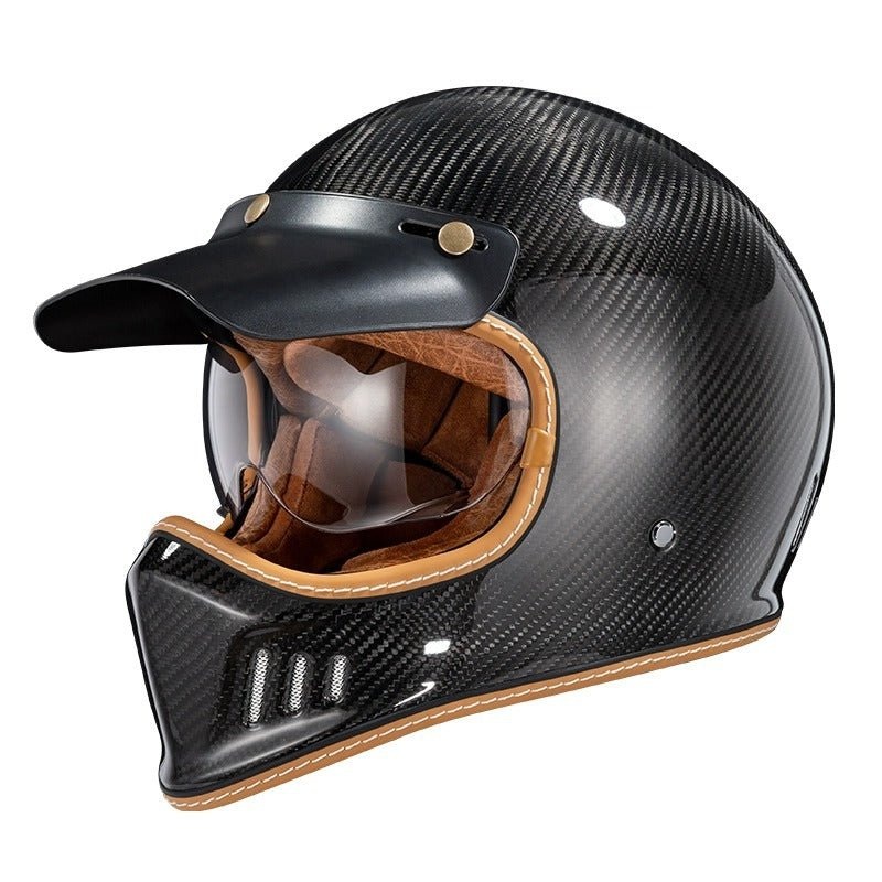 Carbon Fiber 3k Iron King Open Face Motorcycle Helmet Small (S)= 55-56 CM’s No Goggles