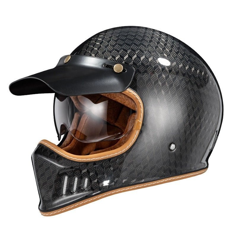 Carbon Fiber Light Iron King Open Face Motorcycle Helmet Small (S)= 55-56 CM’s No Goggles