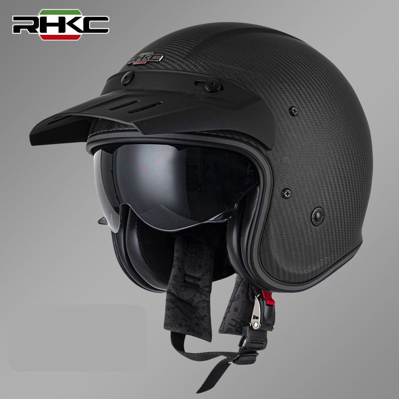 Carbon Fiber Matte 3k RHKC Open Face Motorcycle Helmet Medium (M)= 53-54 CM’s